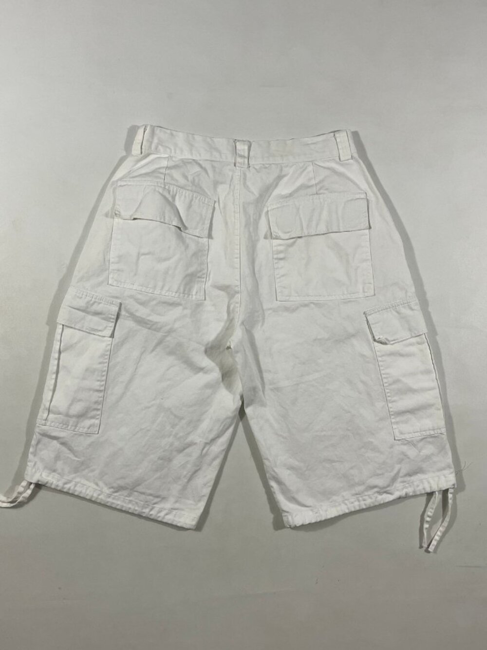 Vintage Y2K BTLS White Cotton Baggy Cargo Jorts Shorts 32